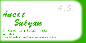 anett sulyan business card